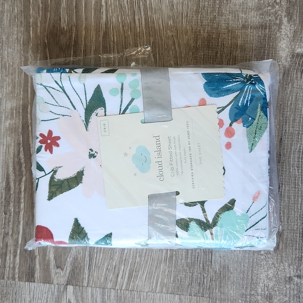 Cloud Island Crib Fitted Sheet Meadow NWT